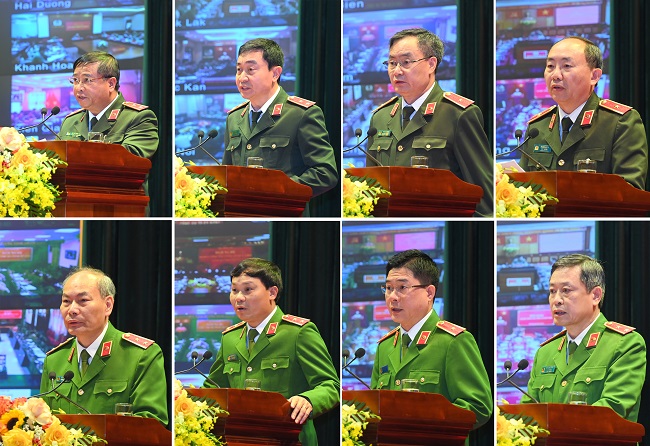 Đại biểu tham luận Hội nghị tại điểm cầu Bộ Công an