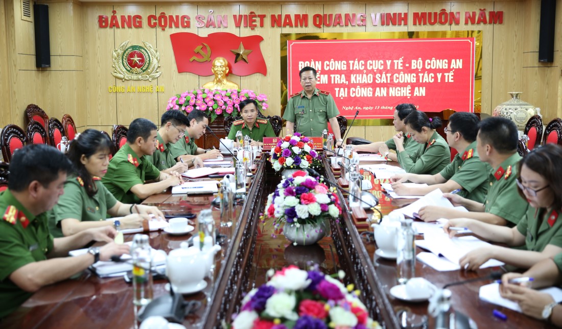 Bộ Công an kiểm tra, khảo sát công tác y tế tại Công an Nghệ An