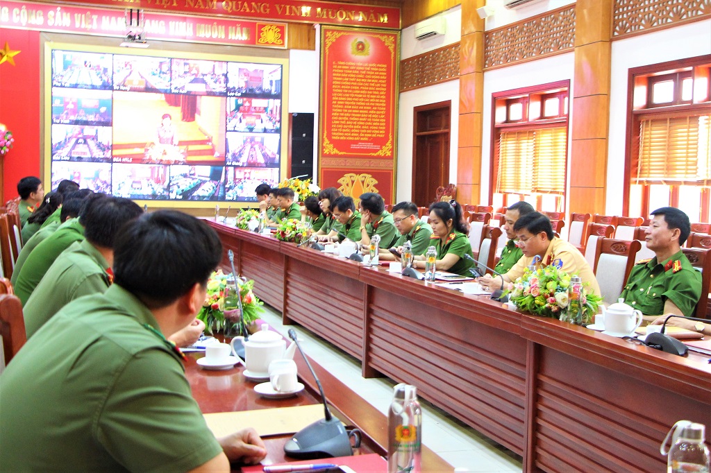 Toàn cảnh hội thảo tại điểm cầu Công an Nghệ An