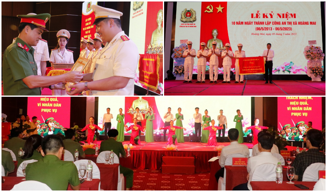 Lễ kỷ niệm 10 năm thành lập Công an thị xã Hoàng Mai