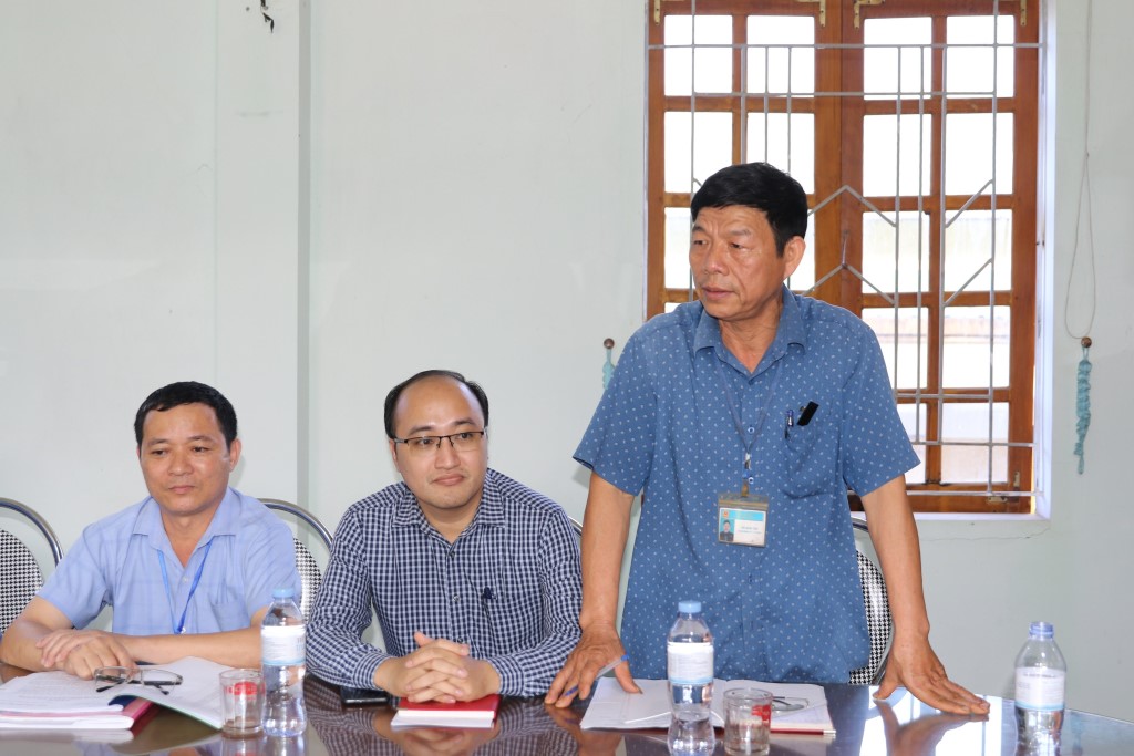 Đại diện chính quyền xã Nghĩa Tiến đưa ra một số ý kiến liên quan tới xây dựng xã về phong trào toàn dân bảo vệ ANTQ