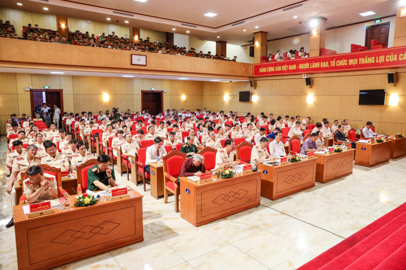 Toàn cảnh hội nghị tại điểm cầu Bộ Công an
