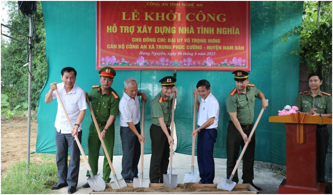 Khởi công xây dựng nhà tình nghĩa cho cán bộ Công an có hoàn cảnh khó khăn