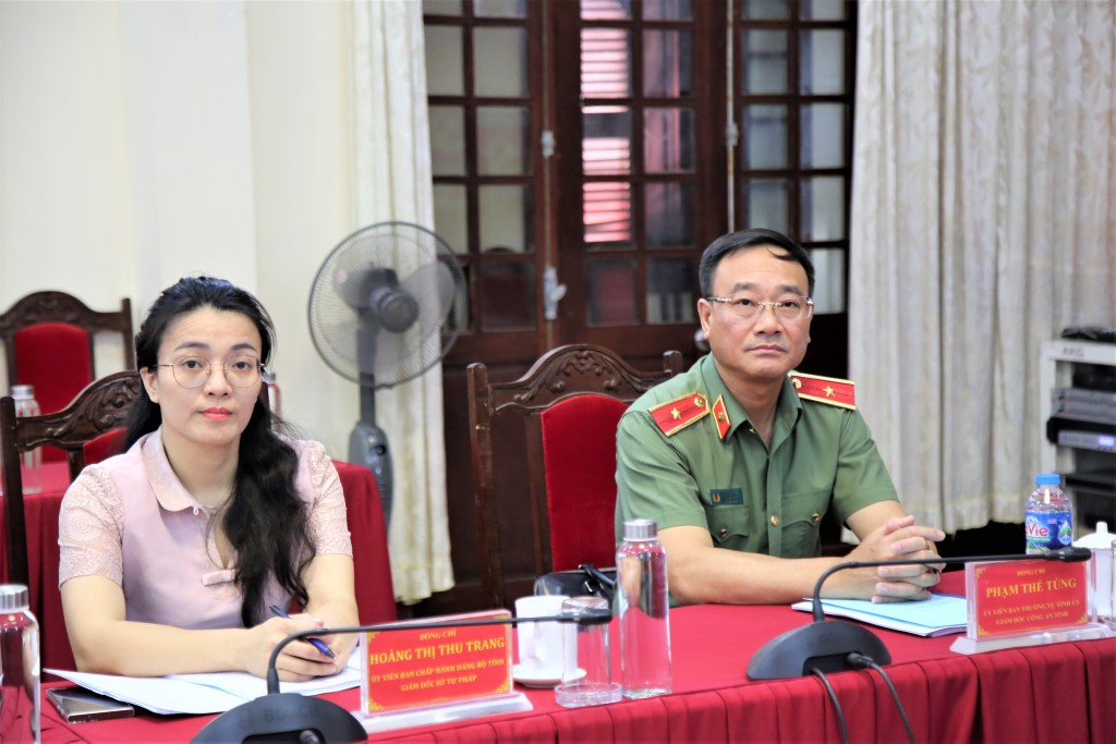 Đồng chí Thiếu tướng Phạm Thế Tùng, Ủy viên Ban Thường vụ Tỉnh ủy, Giám đốc Công an tỉnh, Phó Trưởng Ban chỉ đạo tỉnh dự Hội nghị