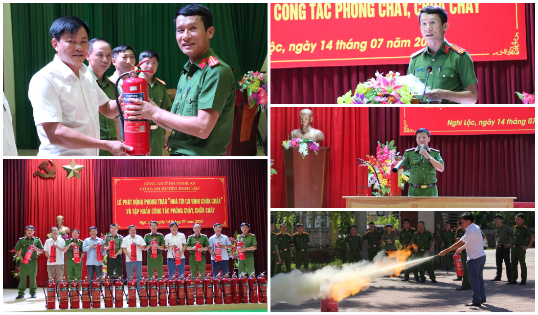 Đơn vị đầu tiên trong toàn tỉnh phát động phong trào 'Nhà tôi có bình chữa cháy'