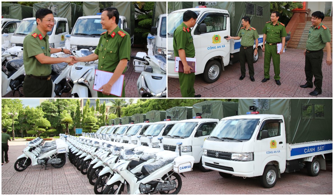 Công an tỉnh bàn giao phương tiện cho Công an 16 phường