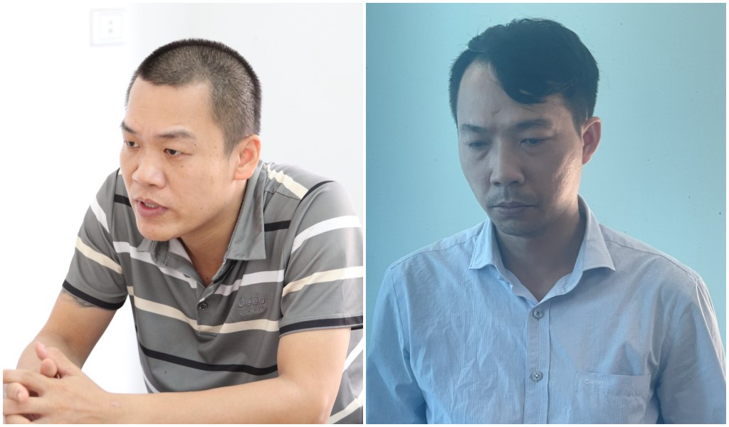 Các đối tượng Nguyễn Quốc Việt, Trần Đức Lượng - ảnh: Minh Tâm