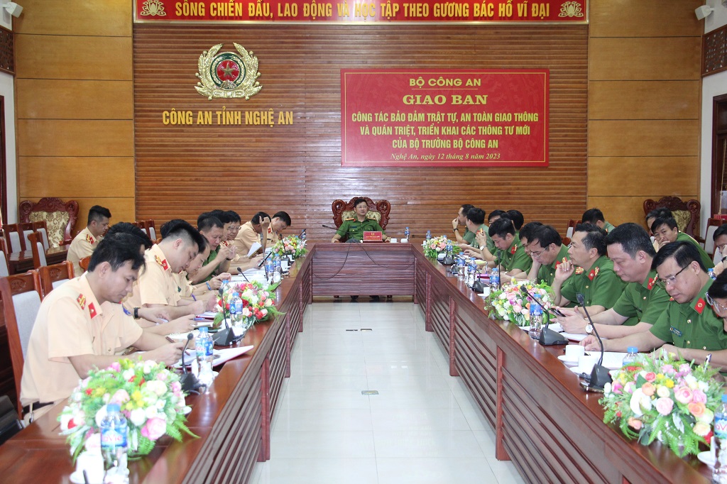 Toàn cảnh Hội nghị tại điểm cầu Công an tỉnh Nghệ An
