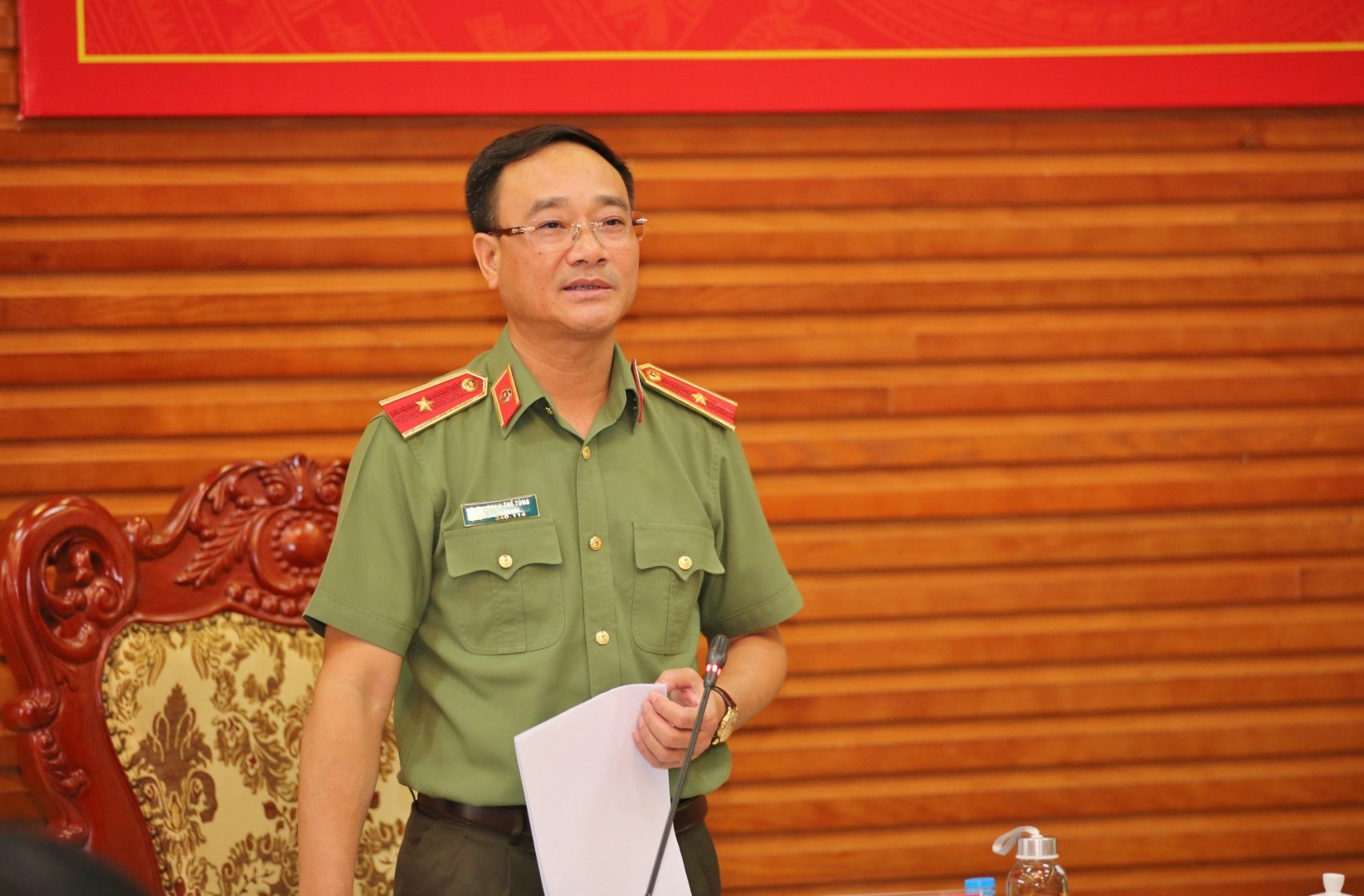 Đồng chí Thiếu tướng Phạm Thế Tùng kết luận hội nghị