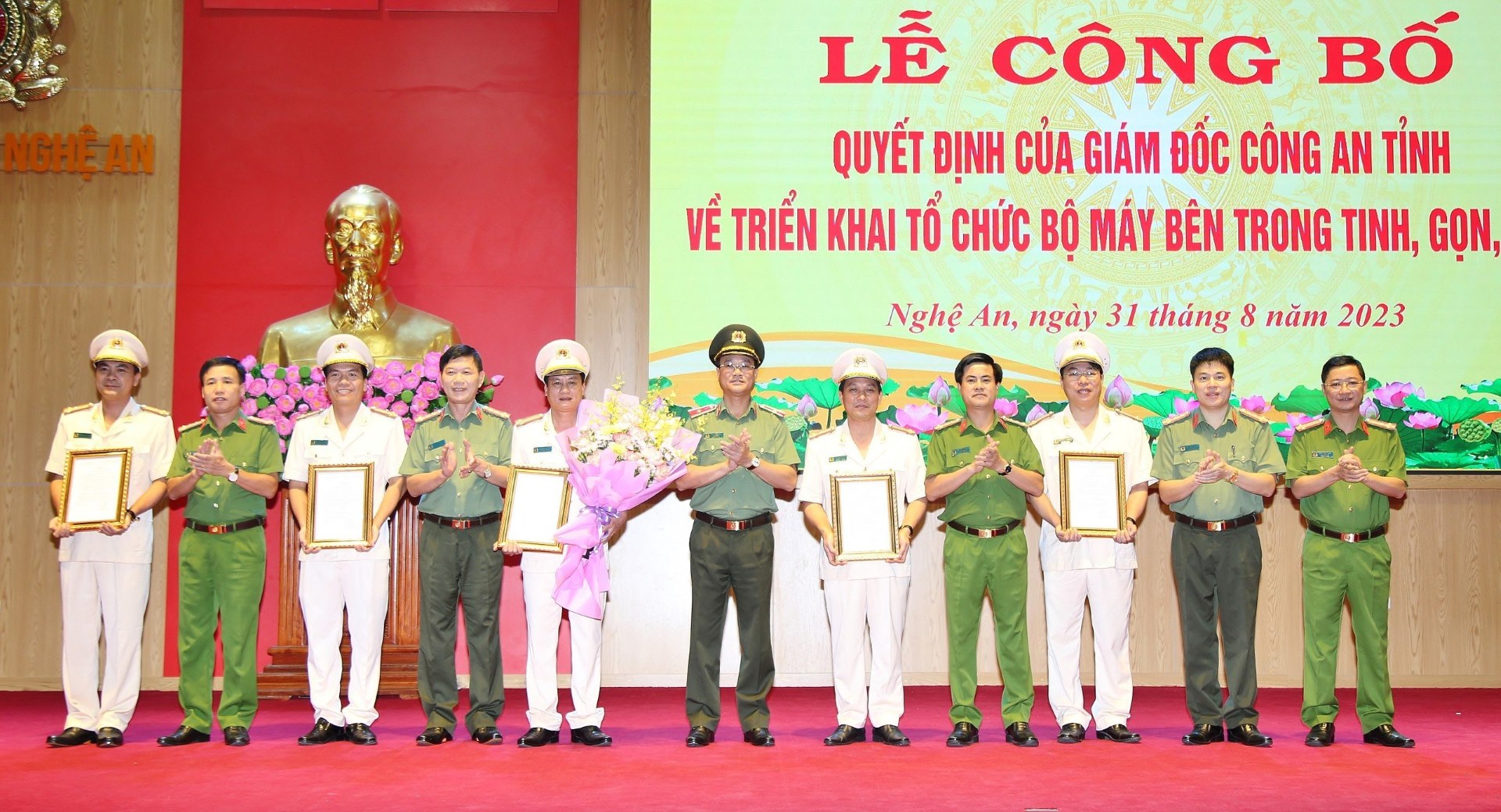 Công an Nghệ An triển khai tổ chức bộ máy bên trong tinh, gọn, mạnh