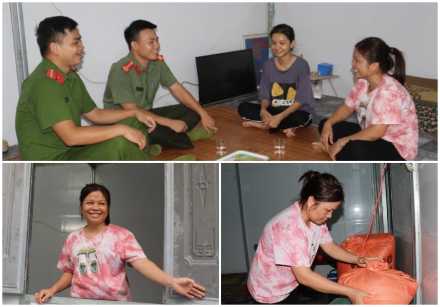Trong căn nhà mới, mẹ con chị Vi Thị Hòe vui mừng, phấn khởi bởi năm nay gia đình chị đã có “điểm tựa”