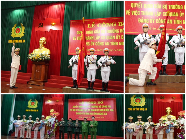 Lễ công bố Quyết định thành lập Cơ quan UBKT Đảng uỷ Công an Nghệ An. Ảnh tư liệu