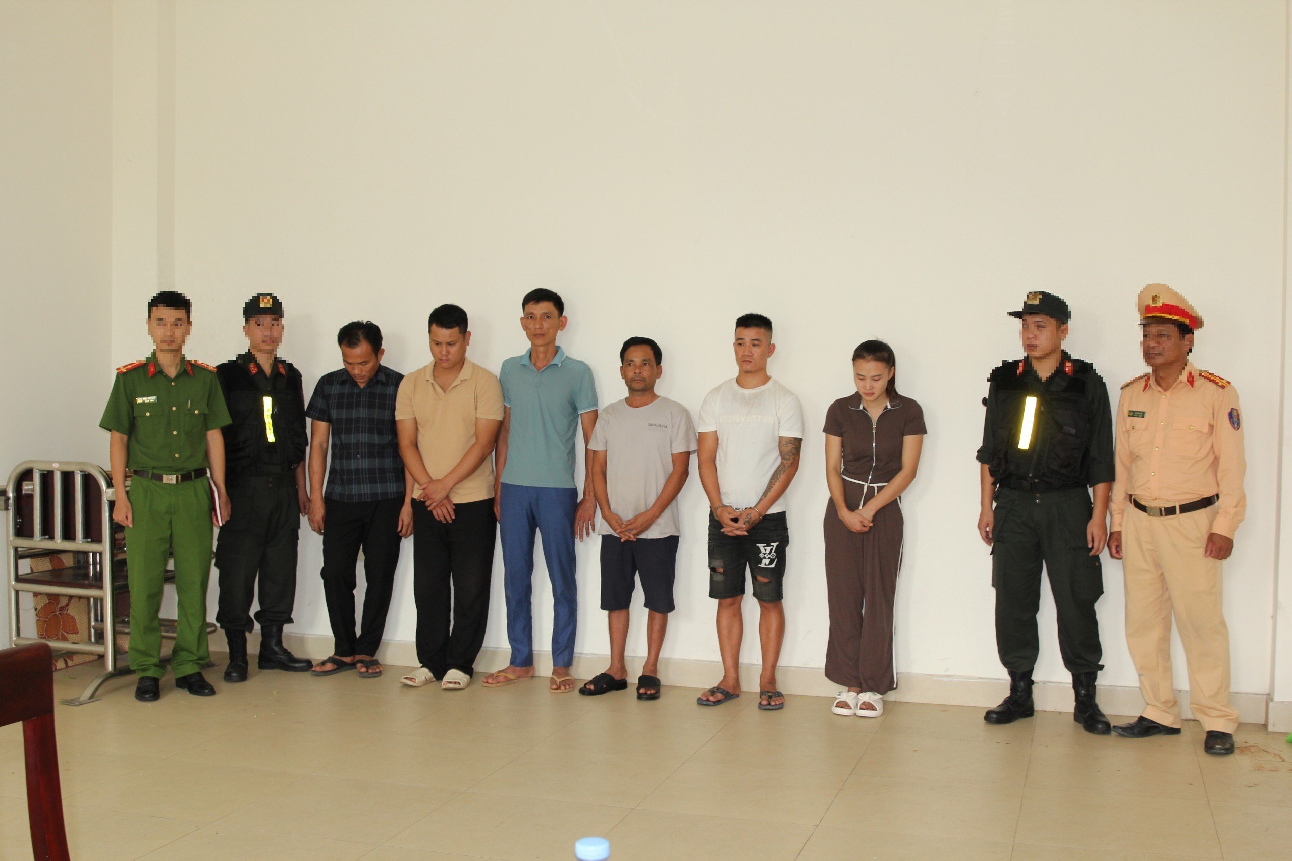 Các đối tượng trong chuyên án bị bắt giữ