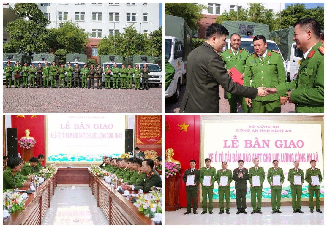 Công an Nghệ An bàn giao 47 xe ô tô tải cho Công an xã