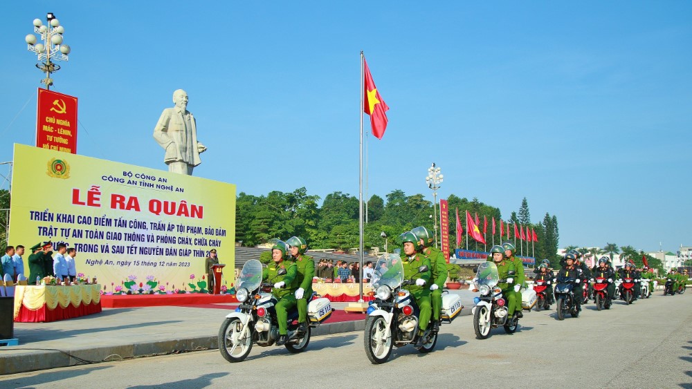 Nghệ An: Đồng loạt ra quân tấn công trấn áp tội phạm, đảm bảo ANTT dịp tết Nguyên đán Giáp Thìn 2024
