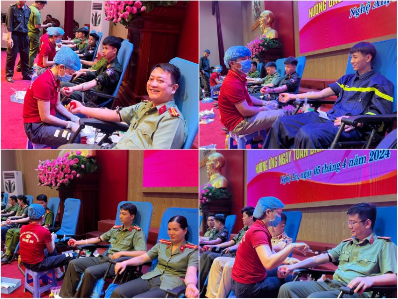 Tham gia Chương trình Cán bộ, chiến sĩ được đội ngũ y tế khám sàng lọc, đảm bảo đủ điều kiện hiến máu