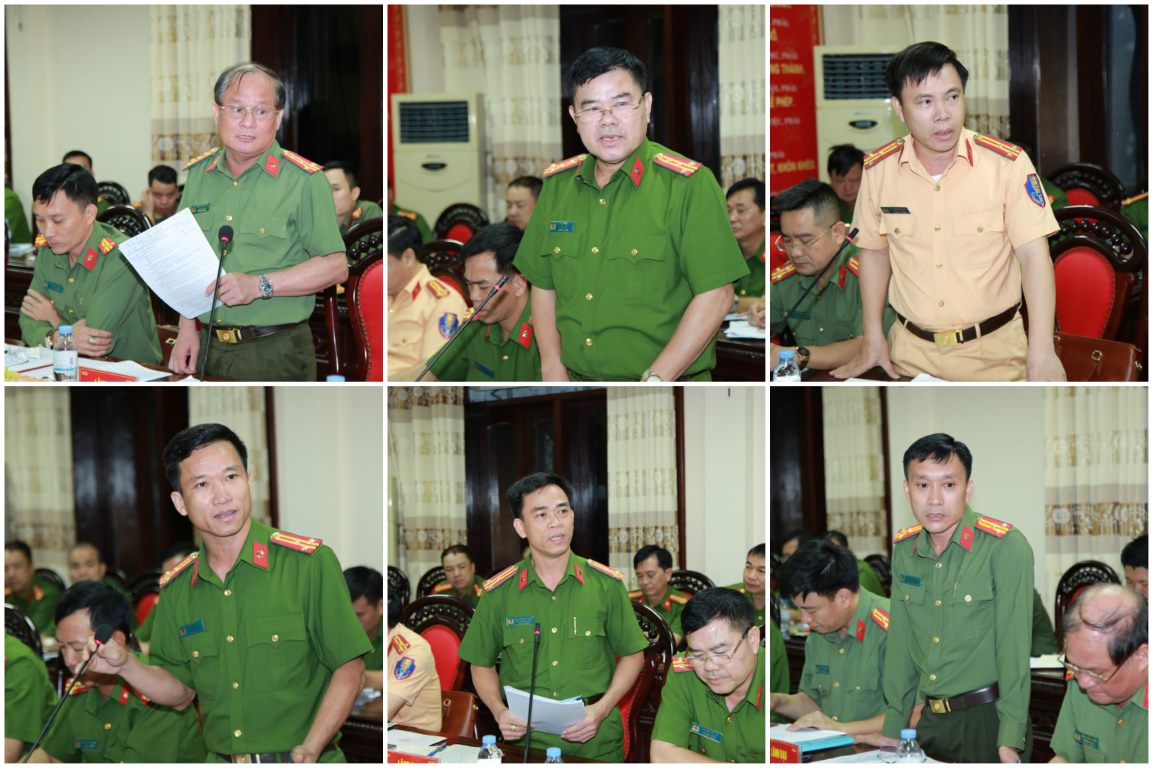 Đại diện lãnh đạo các phòng chức năng phát biểu tại buổi làm việc