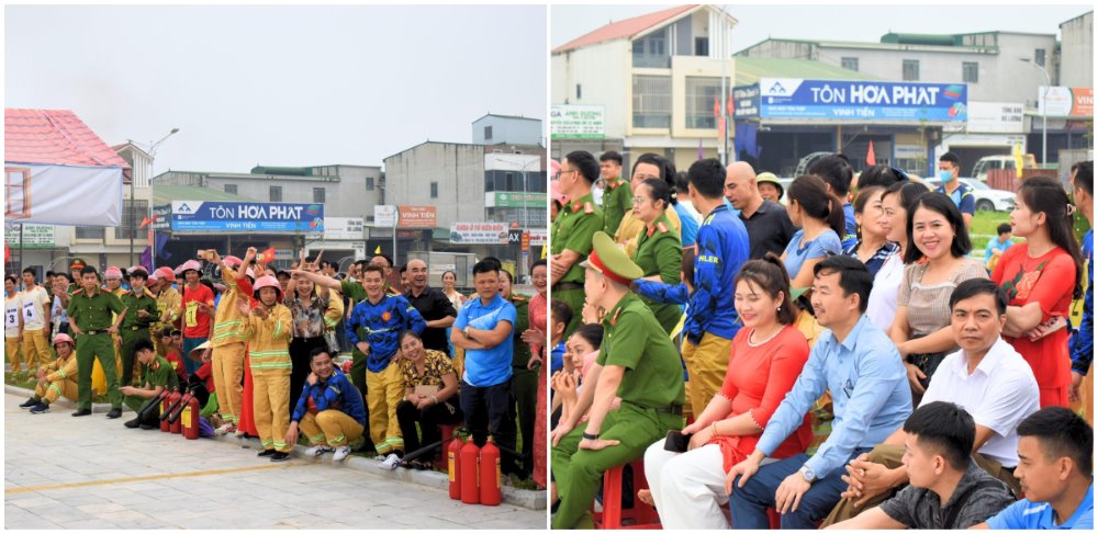 Đông đảo người dân tại  cổ vũ, động viên các đội tuyển thi đấu