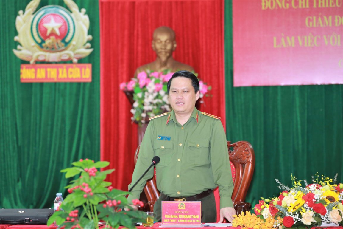 Giám đốc Công an Nghệ An làm việc với Công an thị xã Cửa Lò