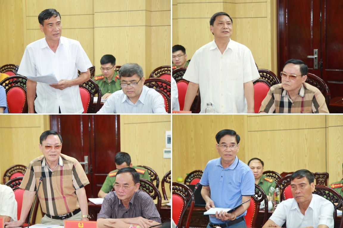 Các đồng chí trong Ban Chấp hành Hội cựu CAND tỉnh Nghệ An phát biểu
