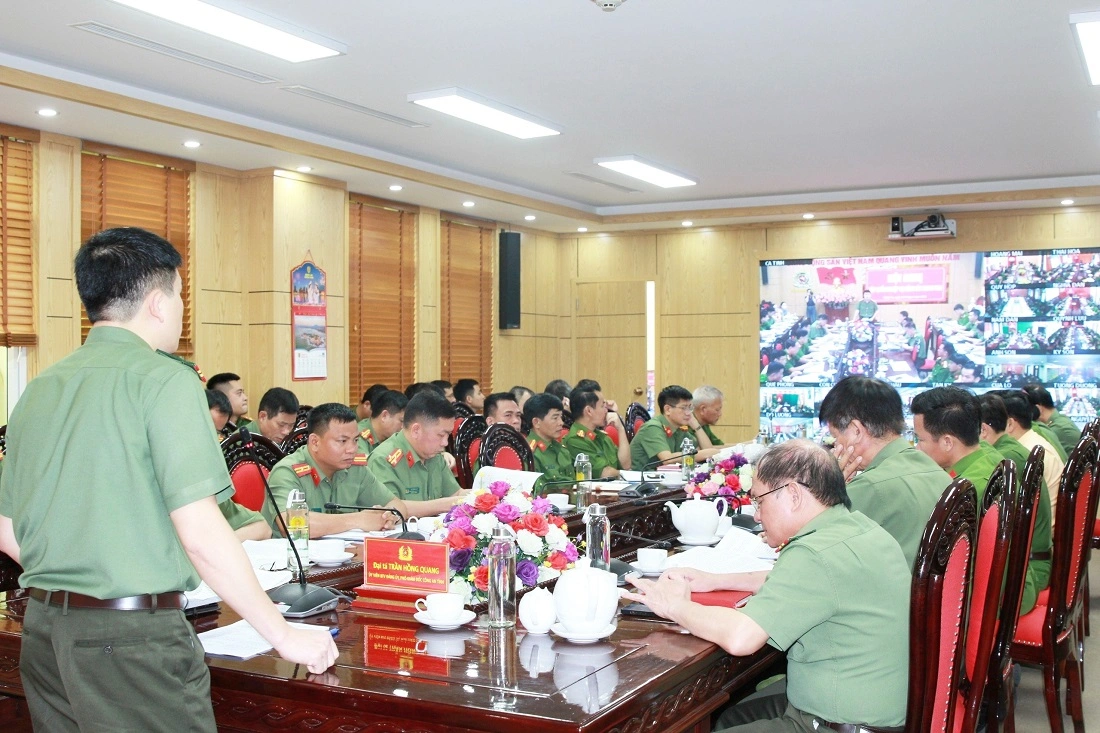 Tập huấn công tác thanh tra được tổ chức trực tuyến đến điểm cầu Công an các đơn vị, địa phương