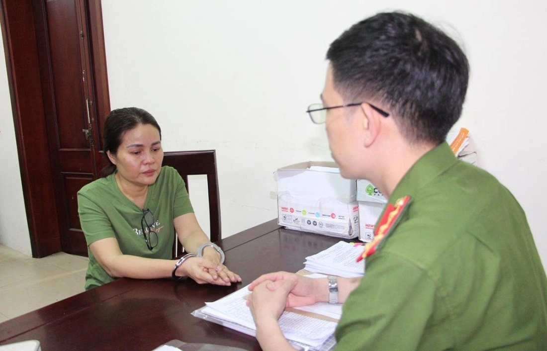 Đối tượng Trần Thị Thủy tại Cơ  quan Công an