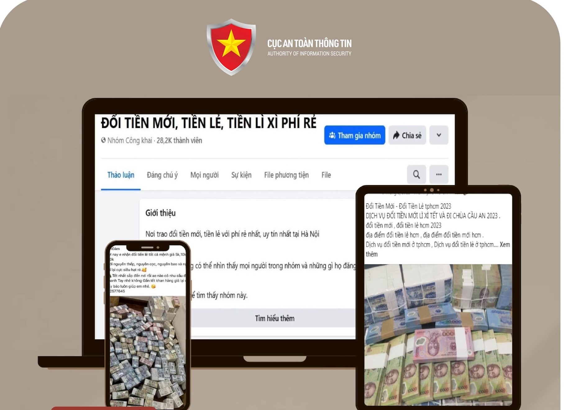 Nguy cơ bị lừa đảo trực tuyến với dịch vụ đổi tiền dịp Tết qua mạng xã hội