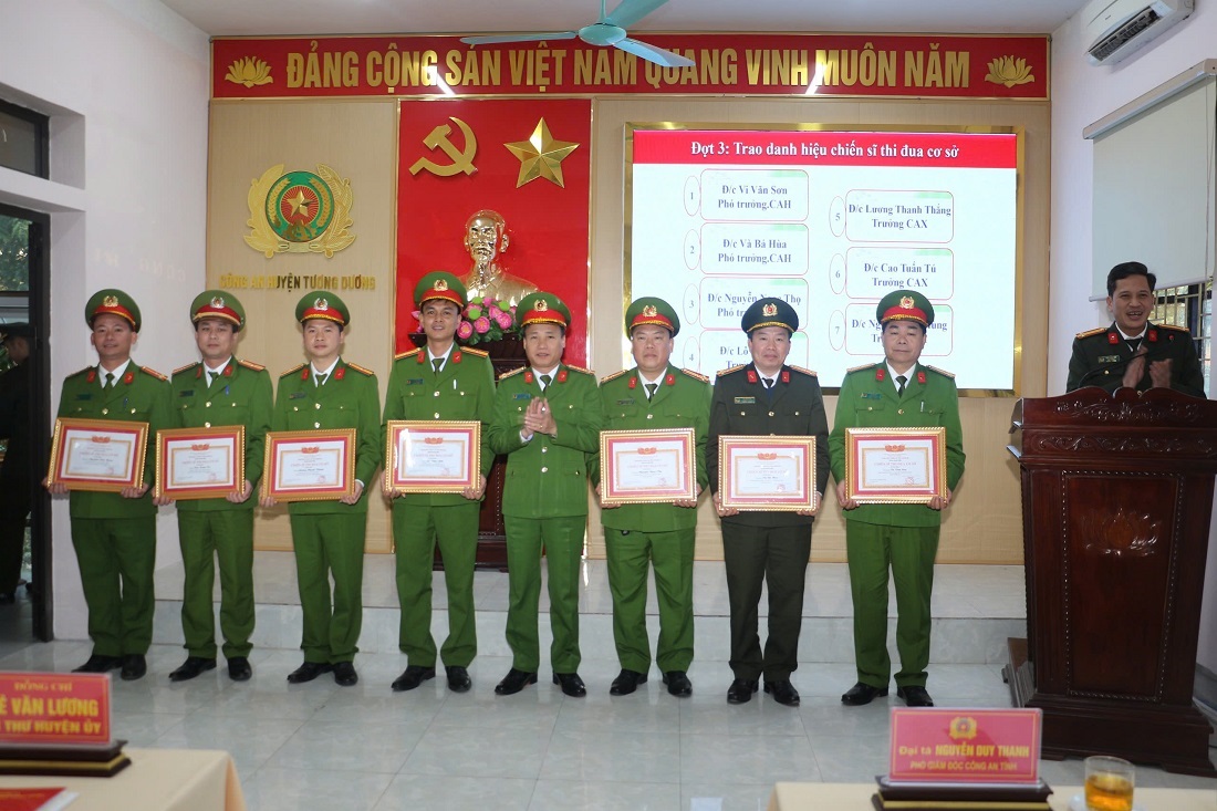 Đồng chí Đại tá Nguyễn Duy Thanh - trao danh hiệu chiến sĩ thi đua cơ sở các cá nhân