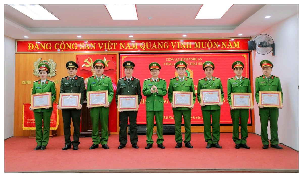 Công an thị xã Thái Hòa triển khai chương trình công tác năm 2025