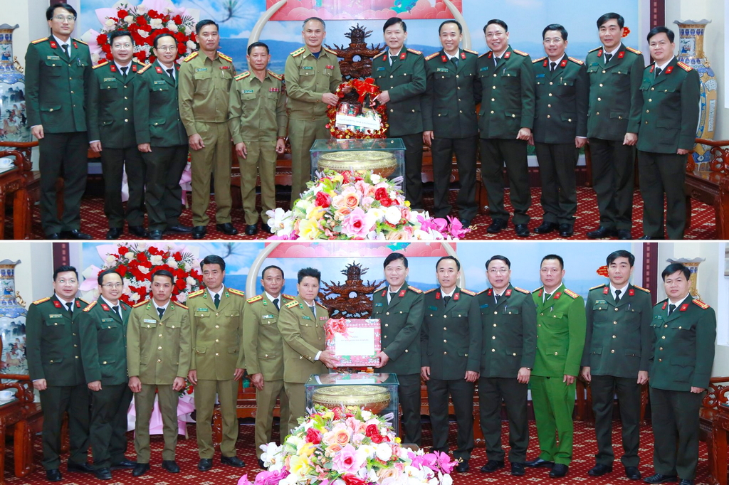 Công an tỉnh Hủa Phăn, Xiêng Khoảng (Lào) chúc Tết Công an tỉnh Nghệ An