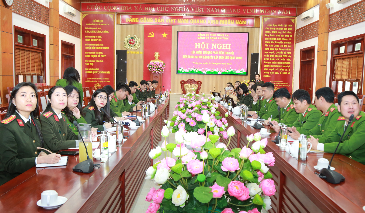 Đảng bộ Công an Nghệ An: Tập huấn, sử dụng phầm mềm theo dõi tiến trình Đại hội Đảng bộ các cấp nhiệm kỳ 2025-2030