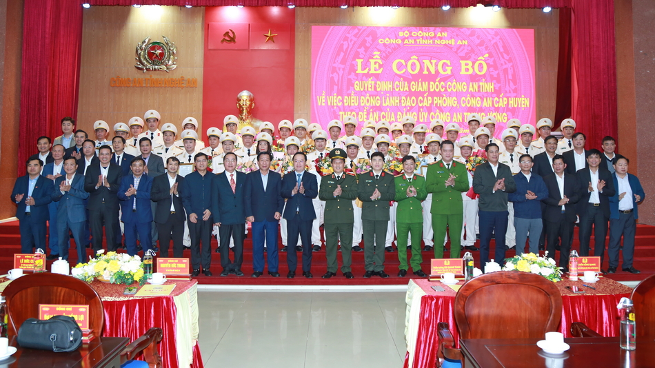 Lễ công bố Quyết định của Giám đốc Công an tỉnh về công tác cán bộ