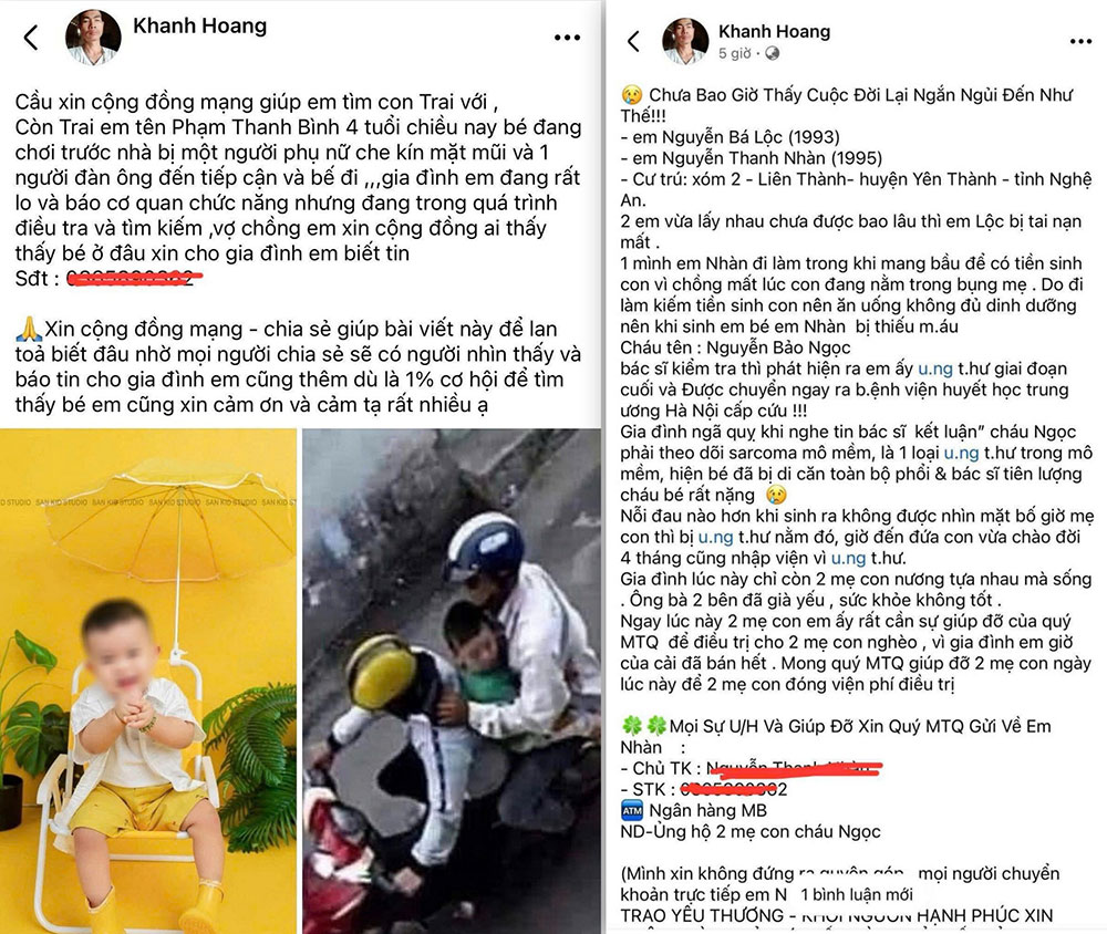 Bài đăng trước và sau khi được chỉnh sửa