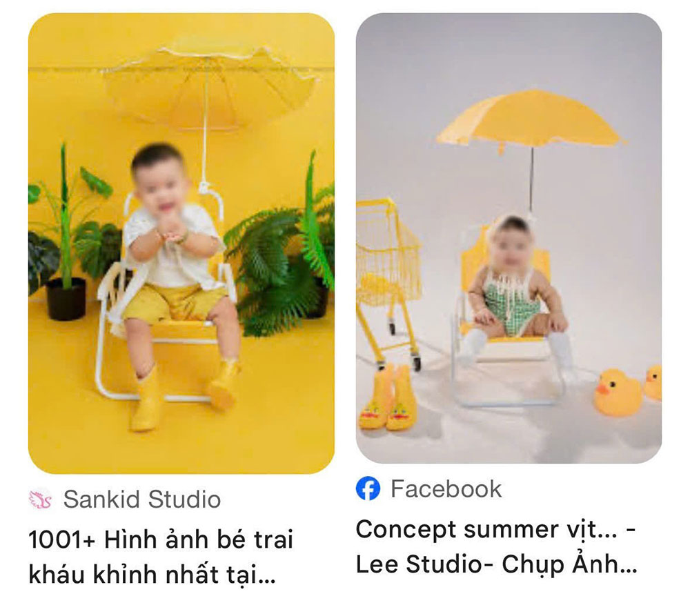 Hình ảnh bé trai mà đối tượng dùng để đăng bài được lấy từ trang web của một Studio
