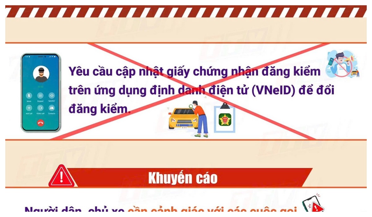 Người dân cần cảnh giác lừa đảo qua cuộc gọi cập nhật đăng kiểm