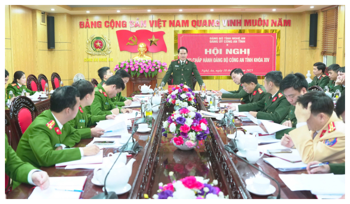 Hội nghị Ban Chấp hành Đảng bộ Công an tỉnh Nghệ An khóa XIV