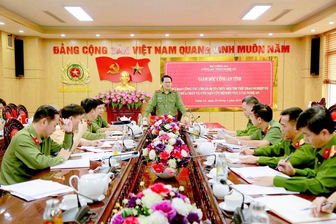 Tập trung cao độ, chuẩn bị chu đáo, sẵn sàng cho Hội thi thể thao nghiệp vụ chữa cháy, cứu nạn, cứu hộ khu vực 3 thành công tốt đẹp