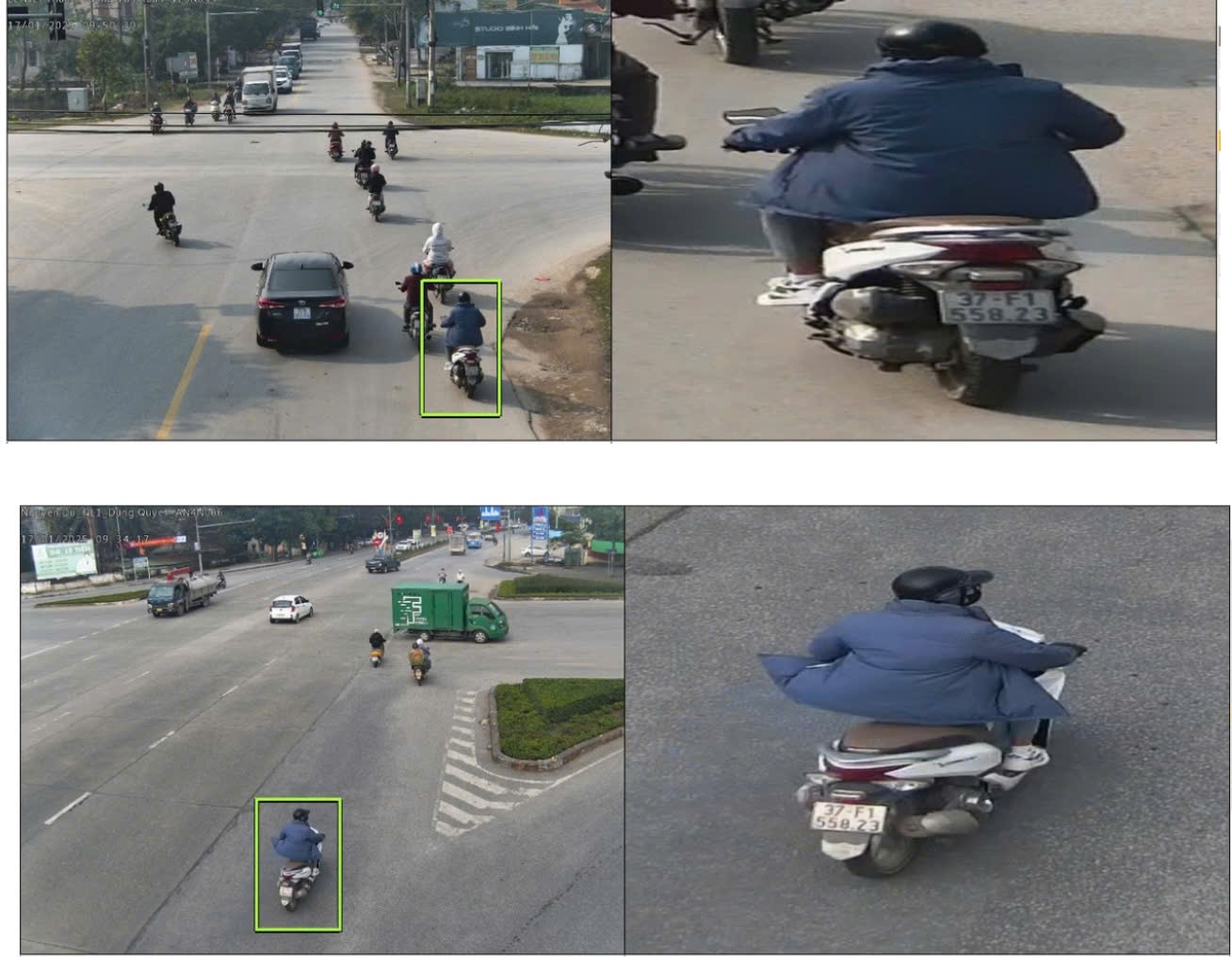 Lực lượng Công an trích xuất dữ liệu trên hệ thống camera xác định được hình ảnh đối tượng trộm điều khiển xe mô tô trên địa bàn thành phố Vinh