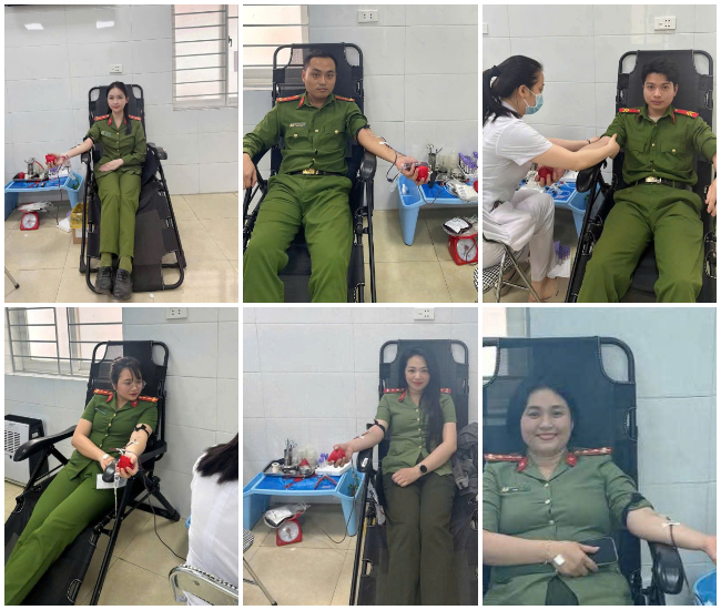 Ngay khi nhận thông tin có bệnh nhân nguy kịch cần hiến máu, nhiều cán bộ, chiến sỹ Công an Nghệ An đã trực tiếp tham gia hiến máu