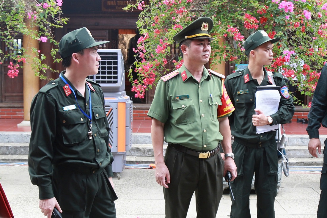 Các lực lượng triển khai công tác bảo đảm an ninh trật tự