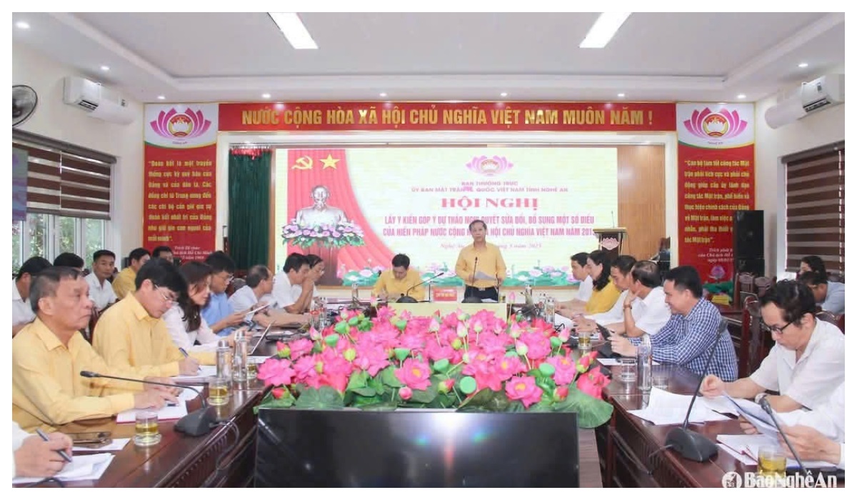Nghệ An lấy ý kiến Nhân dân về sửa đổi, bổ sung một số điều của Hiến pháp 2013