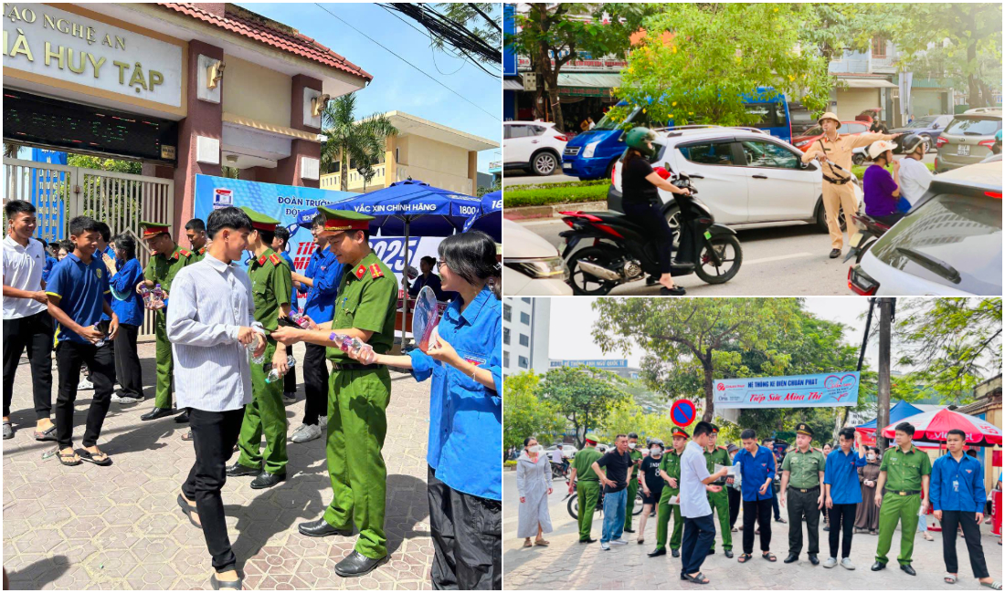 Tuổi trẻ Công an tỉnh Nghệ An đồng hành cùng sĩ tử