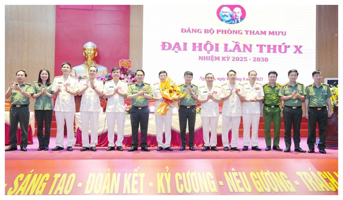 Các chi, đảng bộ trực thuộc Đảng bộ Công an tỉnh Nghệ An hoàn thành Đại hội nhiệm kỳ 2025-2030