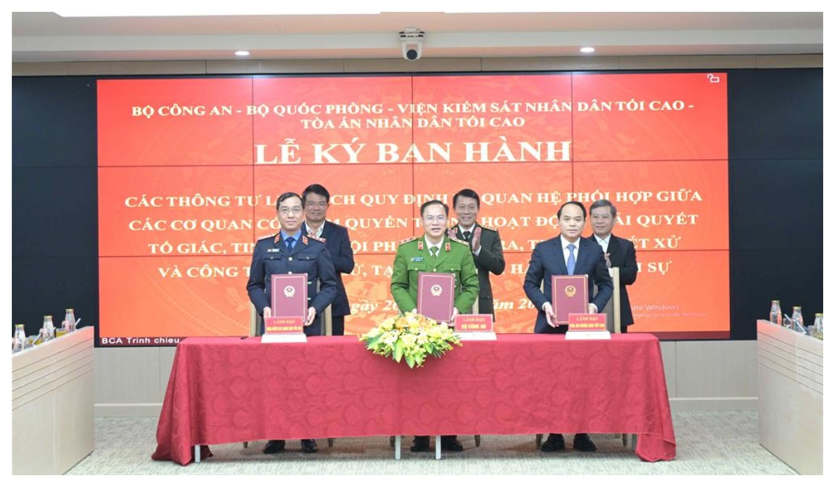 Phối hợp trong hoạt động tố tụng hình sự, quản lý, thi hành tạm giữ, tạm giam và thi hành án hình sự
