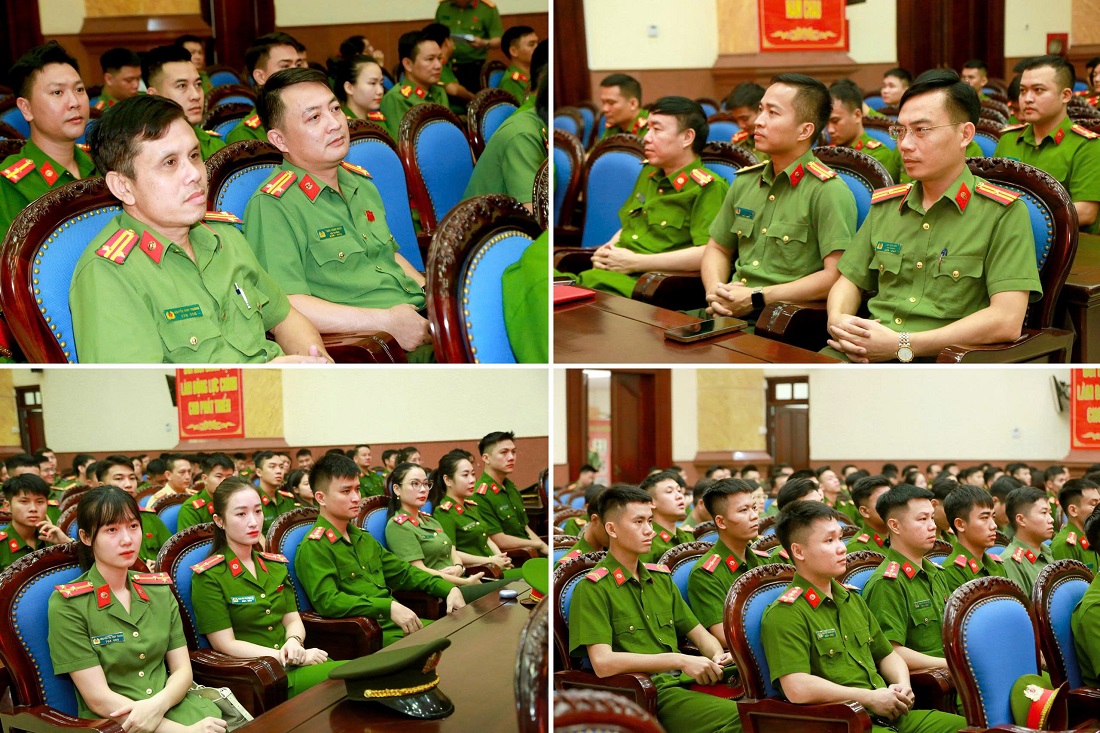 Cán bộ, chiến sĩ tham gia buổi lễ