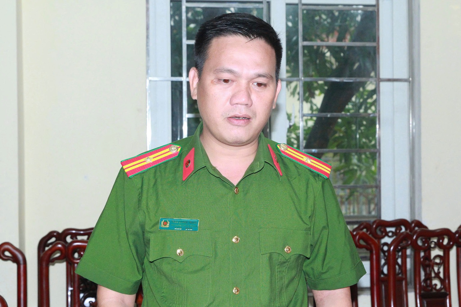 Đại diện chỉ huy Công an các phường phát biểu 