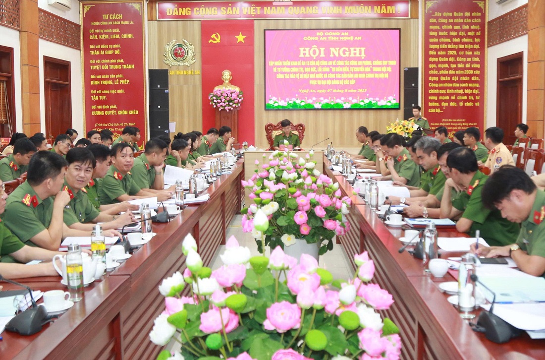 Công an tỉnh Nghệ An tập huấn Đề án 13, công tác bảo vệ bí mật Nhà nước và công tác đảm bảo an ninh chính trị nội bộ phục vụ đại hội đảng
