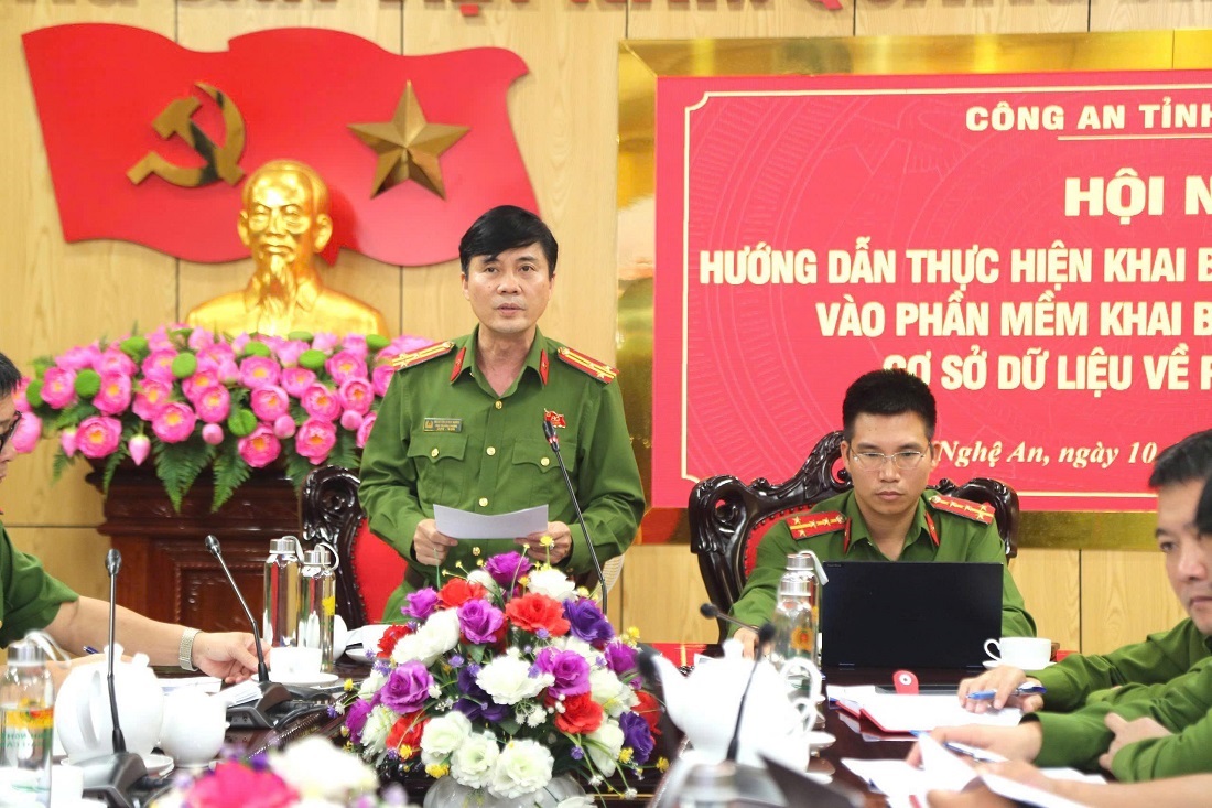 Đại diện Lãnh đạo Phòng Cảnh sát PCCC và CNCH phát biểu tại Hội nghị