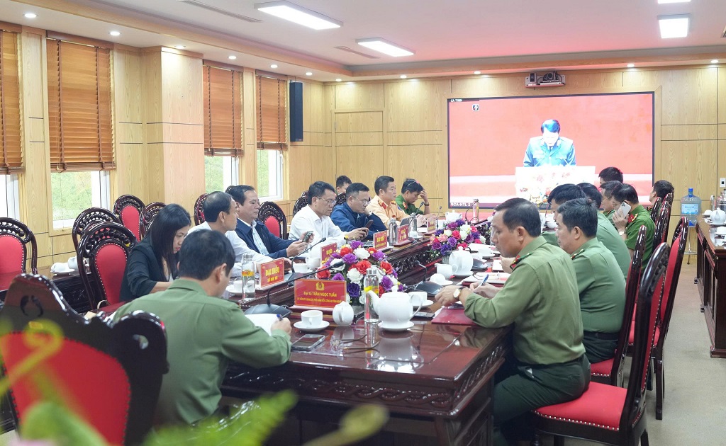 Toàn cảnh Hội nghị tại điểm cầu Công an tỉnh Nghệ An