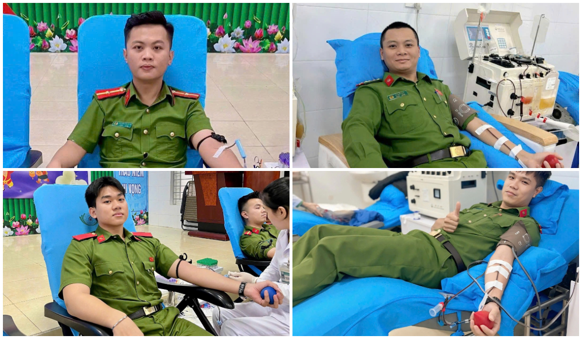 Cán bộ Công an phường Thành Vinh hiến máu cứu người